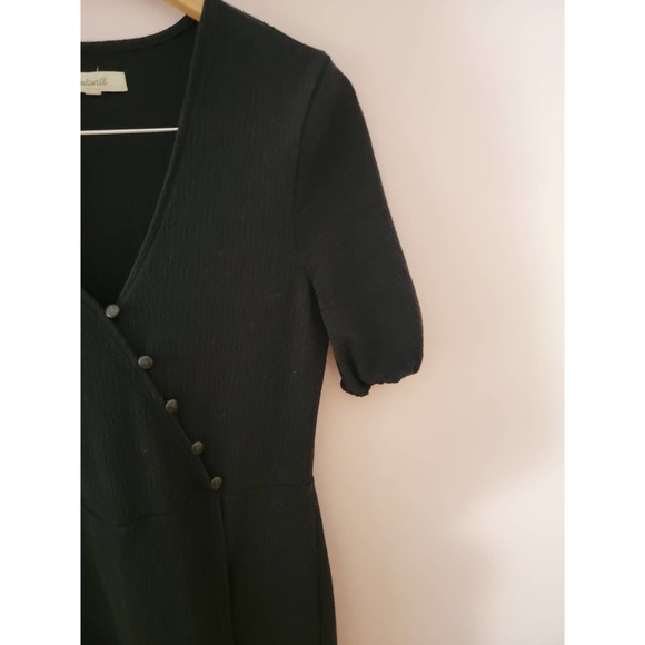 Madewell Cross-Front Button Dress Black Size Small - Picture 5 of 7
